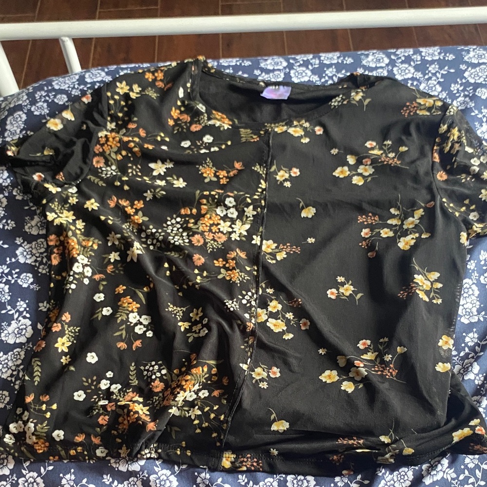 No Boundaries Black Floral Blouse